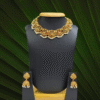 Antique Gold Temple Necklace Set with Jhumka Earrings
