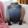 Padmika Pearl & Ruby Lotus Necklace Set